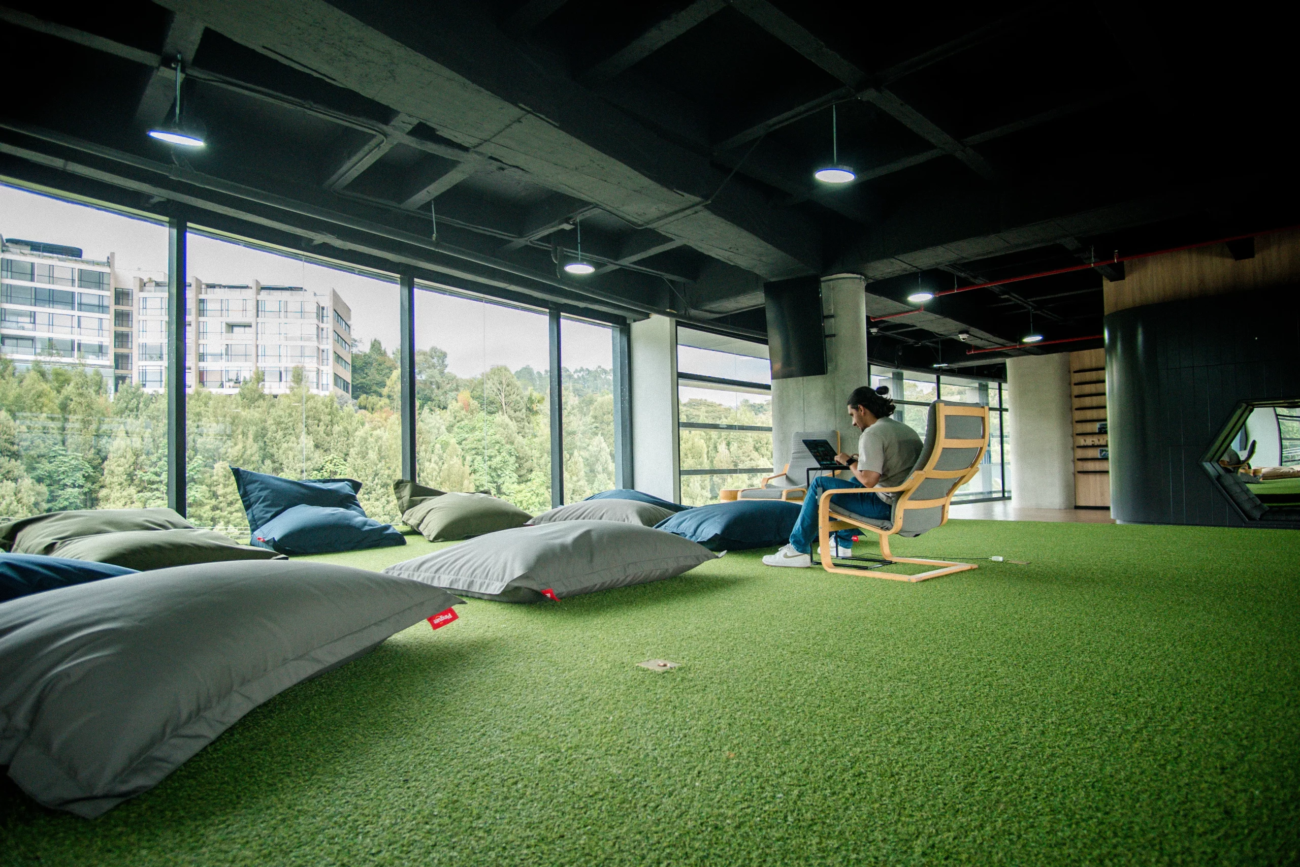 Beanbags con vista a la montaña